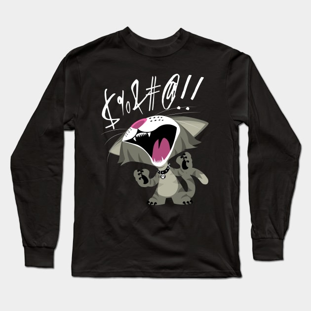 Screaming Cat Long Sleeve T-Shirt by CuddleswithCatsArt